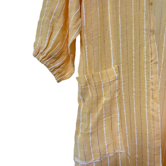 Lemlem Matara Robe Belted Maxi Dress Size S Yellow Beachy Swim Cover Up NWOT - Picture 8 of 9